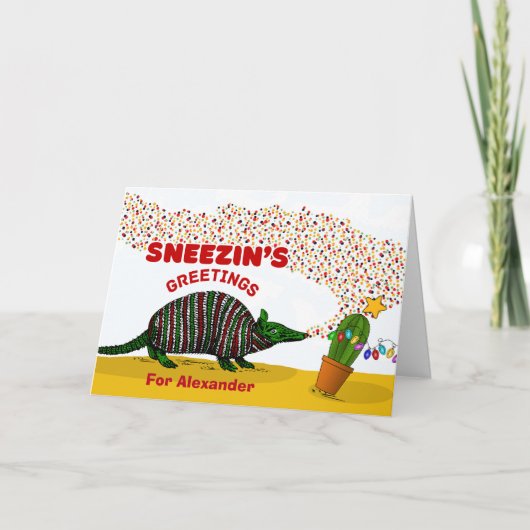 Sneezin's Groeten met Armadillo Voeg een naam Kaart (Voorkant)