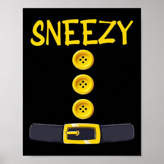Sneezy Dwarf Halloween Kostuum Kleur Bijpassende S Poster (Voorkant)