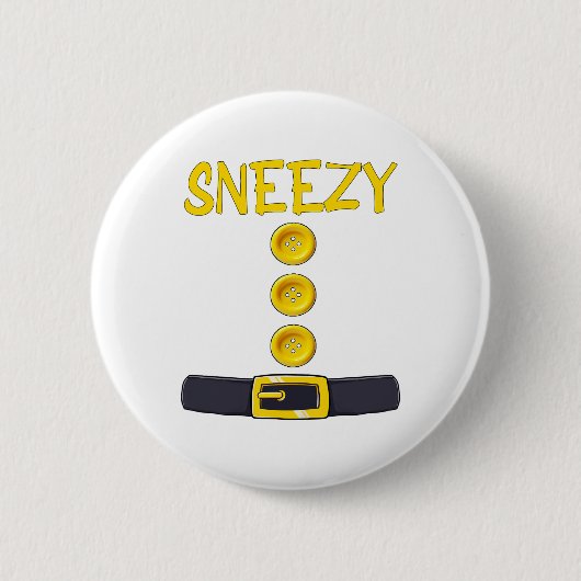 Sneezy Dwarf Halloween Kostuum Kleur Bijpassende S Ronde Button 5,7 Cm (Voorkant)