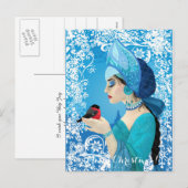 Snegurochka russische illustratie. Snowmaiden Feestdagenkaart (Voorkant / Achterkant)