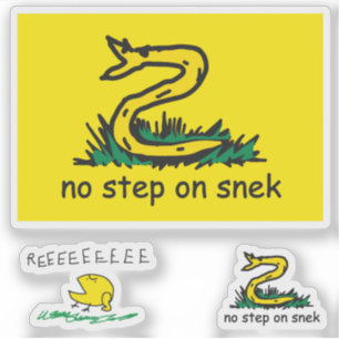 Snekright gadsden vlag parodie meme geen stap op s sticker