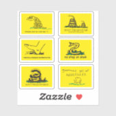 Snekright gadsden vlag parodie memes x6 sticker (Vel)