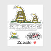 Snekright gadsden vlag parodie memes x6 sticker (Vel)