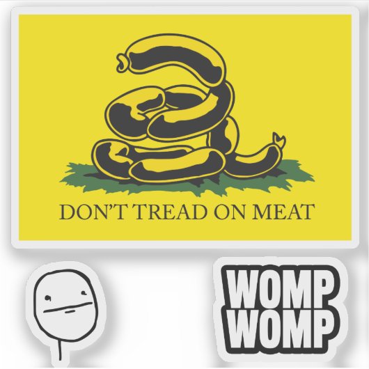 Snekright gadsden vlag parodie memes x6 sticker (Voorkant)