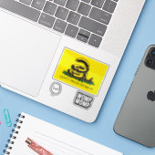 Snekright gadsden vlag parodie memes x6 sticker (Laptop met iPhone)