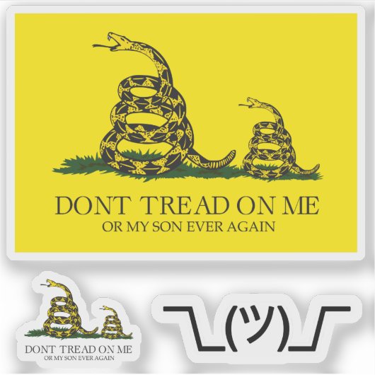 Snekright gadsden vlag parodie memes x6 sticker (Voorkant)