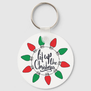 Snel als kerstkerstkunst sleutelhanger