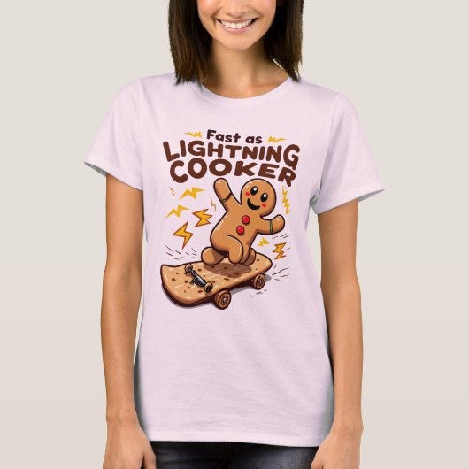 Snel als Lightning Gingerbread Skater T-shirt (Voorkant)