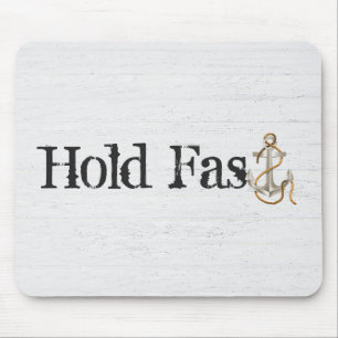 Snel anker vasthouden op hout muismat