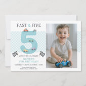 Snel Auto 5e Verjaardagsfeest Thema Kaart (Voorkant)