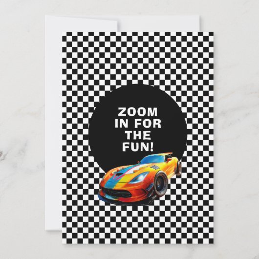 Snel Auto Verjaardagsfeest Foto Kaart (Achterkant)