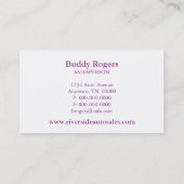 Snel automatisch Visitekaartje, Paars Visitekaartje (Achterkant)