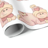 Snel Baby Girl is aangekomen. (Baby meisje) Cadeaupapier (Rol Hoek)