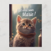 Snel-beter Kitten Met Sjaal, aanpasbaar Briefkaart (Voorkant)