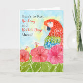 Snel Beter met Rode Ara's en Hibiscus Kaart (Voorkant)