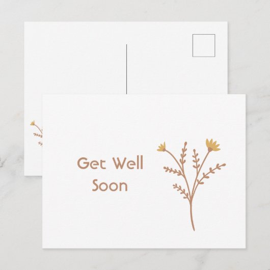 Snel Beter Minimale Bloem Postkaart (Voorkant / Achterkant)