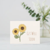 Snel Beter Minimale Zonnebloem Ansichtkaart Briefkaart (Staand voorkant)