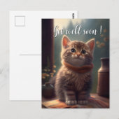 Snel-Beter-Pakket Voor Een Kitten Met Sjaal Briefkaart (Voorkant / Achterkant)