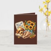 Snel-beter schattige puppy kaart (Gele Bloem)