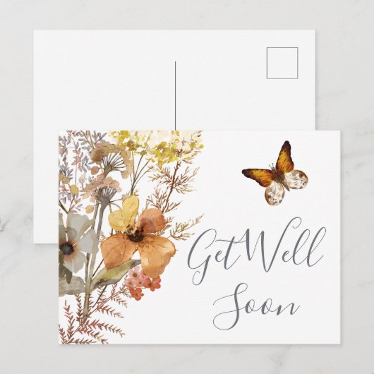 Snel Beter Waterverf Wildbloem Briefkaart (Voorkant / Achterkant)