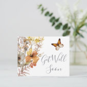 Snel Beterschap Aquarel Wilde Bloem Briefkaart (Staand voorkant)