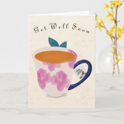 Snel Beterschap Kopje Kaart (Gele Bloem)