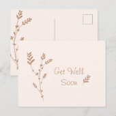 Snel Beterschap Minimale Bloem Postkaart (Voorkant / Achterkant)