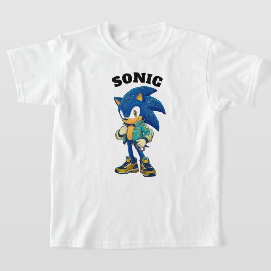 Snel Blauwe Egel Kinder T-shirt (Laagn)