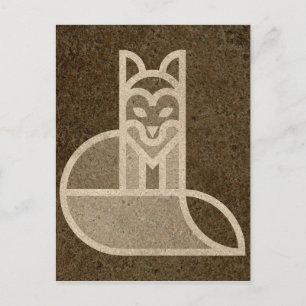 Snel bruin fox-kunstontwerp briefkaart