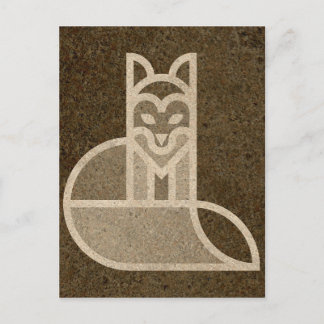 Snel bruin fox-kunstontwerp briefkaart