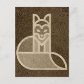 Snel bruin fox-kunstontwerp briefkaart (Voorkant)