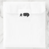 Snel corgi, zak glimlach vierkante sticker (Tas)
