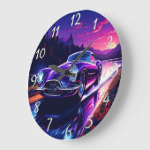 Snel cruisen onder een levendige zonsondergang hem grote klok (Hoek)