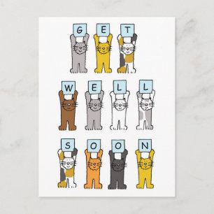 Snel Cute Cartoon Cats Briefkaart