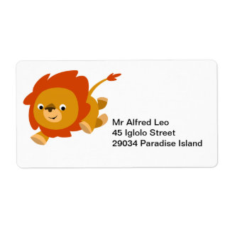 Snel Cute Cartoon Lion Label