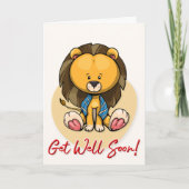 Snel Cute Lion Wenskaart Kaart (Voorkant)