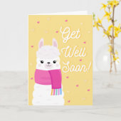 Snel Cute Llama-Wenskaart Kaart (Gele Bloem)