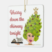 Snel de kersthaar-versiering van de Chimney. Keramisch Ornament (Links)