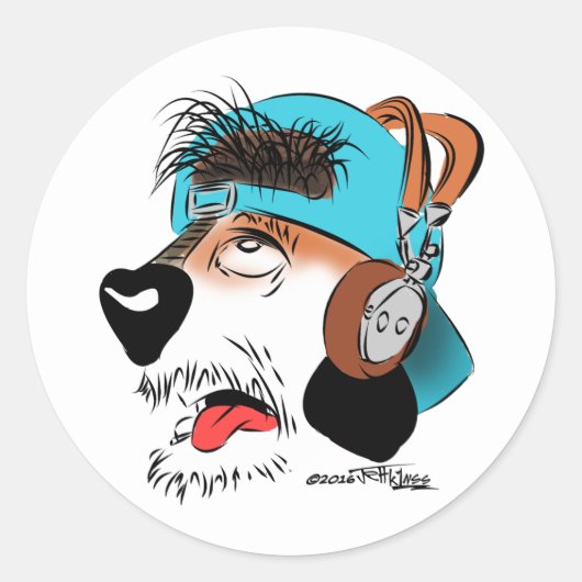 Snel! De Sticker met hondengezicht (Voorkant)