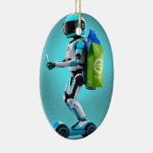 Snel draaiende robot keramisch ornament (Rechts)