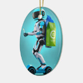 Snel draaiende robot keramisch ornament (Links)