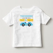 Snel & Drie Raceauto 3e verjaardag Kinder Shirts (Voorkant)