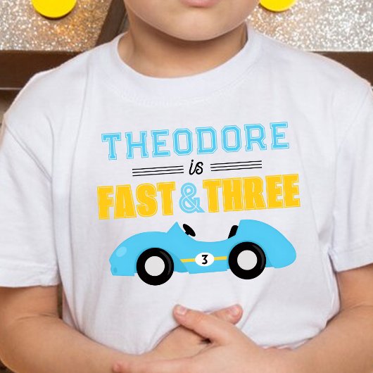 Snel & Drie Raceauto 3e verjaardag Kinder Shirts