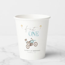 Snel één Blauw Vuilfiets Verjaardagspapier Cups