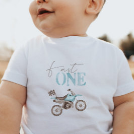 Snel Een Blauwe On-Road Motorfiets Verjaardags T-s Romper