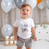 Snel één blauwe vuile motorfiets verjaardag T-shir