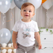 Snel één blauwe vuile motorfiets verjaardag T-shir Romper