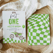 Snel Een Groene Vuil Fietsjongen 1e Verjaardagsfee Kaart