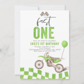 Snel Een Groene Vuil Fietsjongen 1e Verjaardagsfee Kaart (Voorkant)