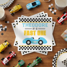 Snel één raceauto 1e verjaardagsfeestje